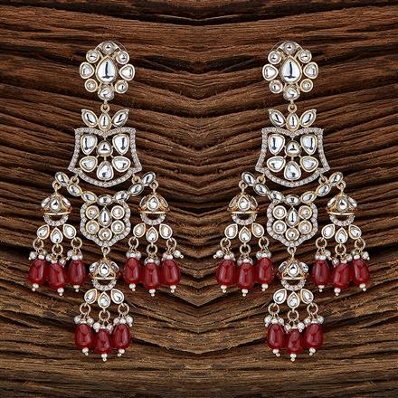 Kundan Pearl Earring With Rose Gold Plating