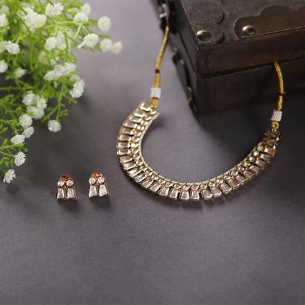 Kundan Classic Necklace With Rose Gold Plating