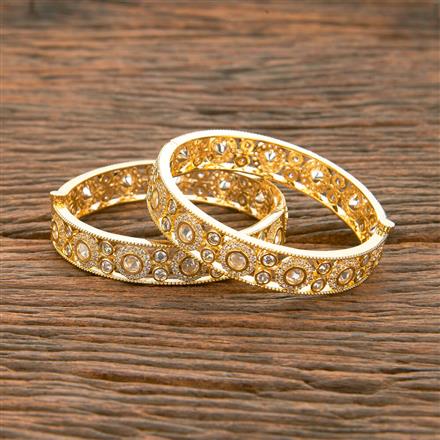Kundan Openable Bangles With Gold Plating