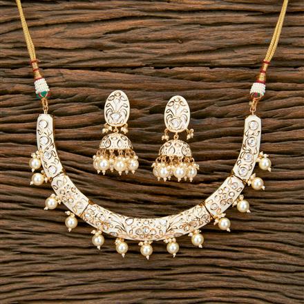 Kundan Moti Necklace With Gold Plating