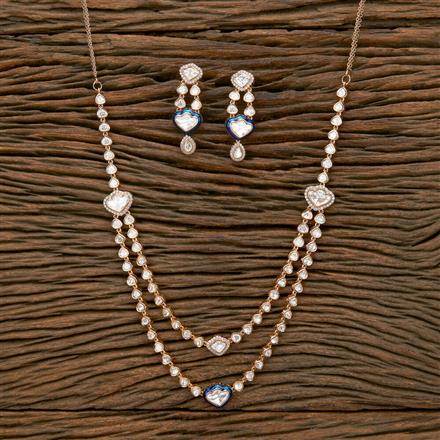 Kundan Classic Necklace With Rose Gold Plating