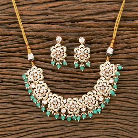 Kundan Meenakari Necklace With Rose Gold Plating