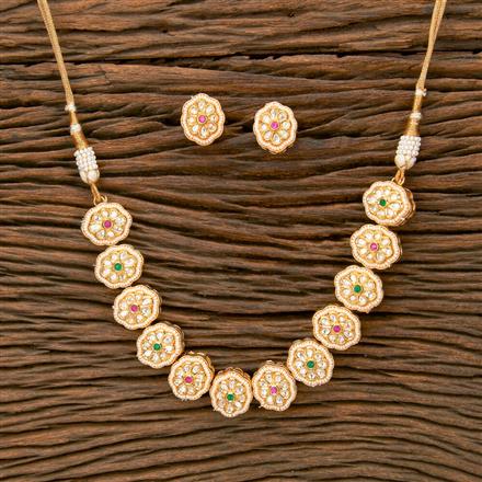 Kundan Moti Necklace With Gold Plating