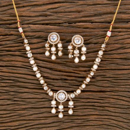 Kundan Classic Necklace With Rose Gold Plating
