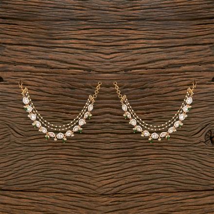 Kundan Moti Ear Chain With Gold Plating