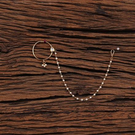 Kundan Pressing Nose Ring With Gold Plating