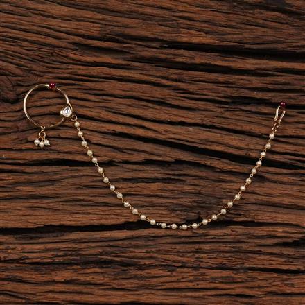 Kundan Pressing Nose Ring With Gold Plating