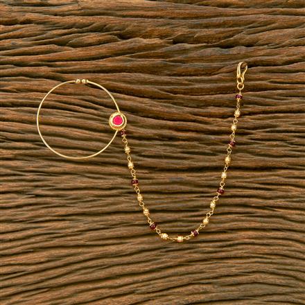 Kundan Classic Nose Ring With Gold Plating