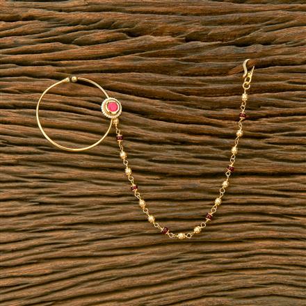 Kundan Classic Nose Ring With Gold Plating