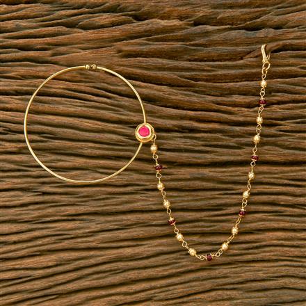 Kundan Pressing Nose Ring With Gold Plating