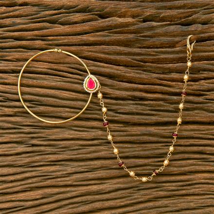 Kundan Pressing Nose Ring With Gold Plating