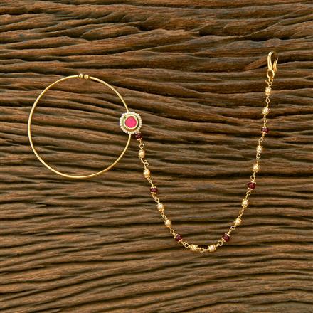 Kundan Pressing Nose Ring With Gold Plating