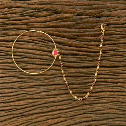 Kundan Classic Nose Ring With Gold Plating
