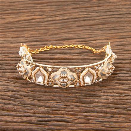 Kundan Adjustable Bracelet With Gold Plating