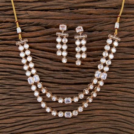 Kundan Classic Necklace With Rose Gold Plating