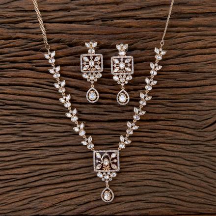 Kundan Classic Necklace With Rose Gold Plating