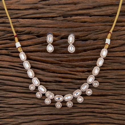 Kundan Classic Necklace With Rose Gold Plating