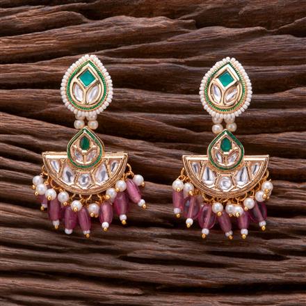 Kundan Moti Earring With Gold Plating