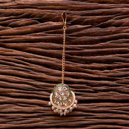 Kundan Pearl Bore With Gold Plating