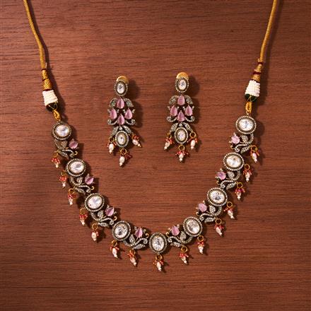 Kundan Peacock Necklace With Victorian Plating
