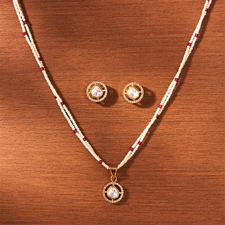 Kundan Mala Pendant Set With Gold Plating