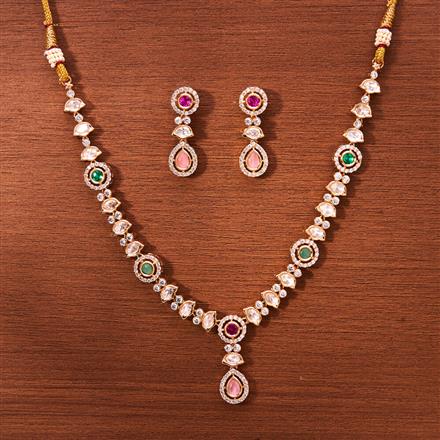 Kundan Classic Necklace With Rose Gold Plating