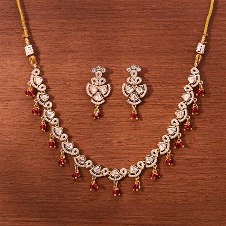 Kundan Classic Necklace With Rose Gold Plating