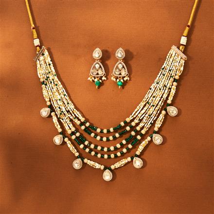 Kundan Moti Necklace With Rose Gold Plating