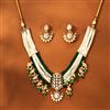 Kundan Pearl Necklace With Rose Gold Plating