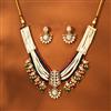 Kundan Pearl Necklace With Rose Gold Plating