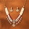 Kundan Pearl Necklace With Rose Gold Plating