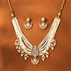 Kundan Pearl Necklace With Rose Gold Plating