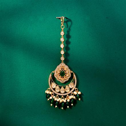 Kundan Moti Tikka With Rose Gold Plating