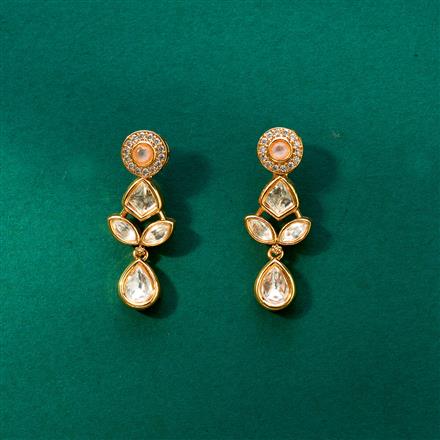 Kundan Delicate Earring With Gold Plating