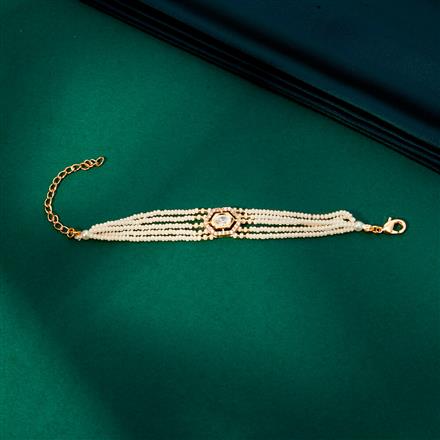 Kundan Adjustable Bracelet With Gold Plating