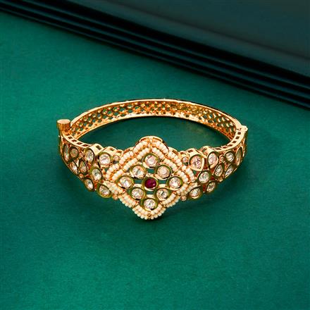 Kundan Openable Kada With Rose Gold Plating