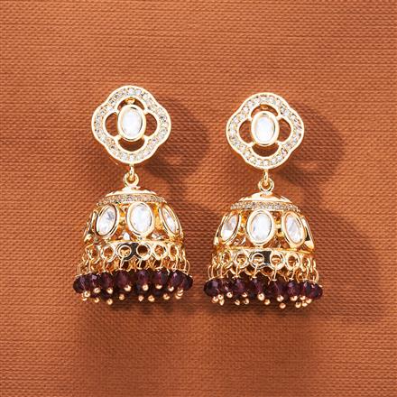 Kundan Meenakari Jhumki With Gold Plating