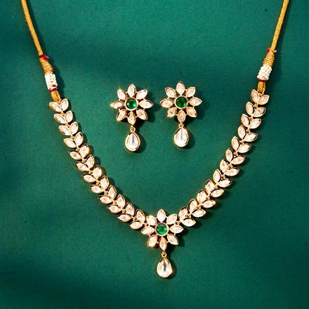 Kundan Classic Necklace With Rose Gold Plating