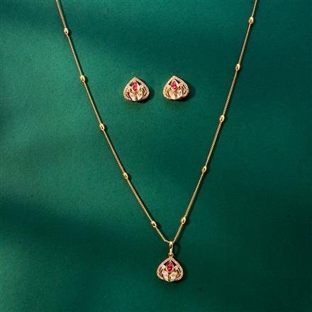Kundan Chain Pendant Set With Gold Plating
