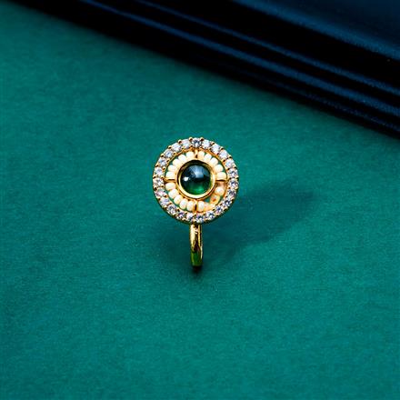 Kundan Pressing Nose Ring With Gold Plating