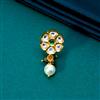 Kundan Moti Nose Ring With Gold Plating