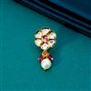 Kundan Moti Nose Ring With Gold Plating