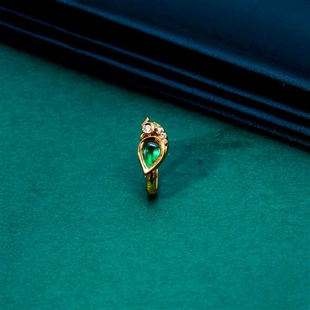 Kundan Pressing Nose Ring With Gold Plating