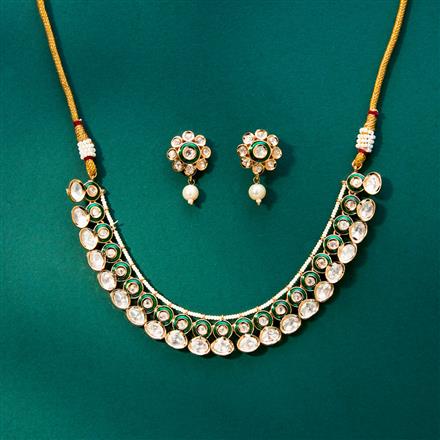 Kundan Meenakari Necklace With Rose Gold Plating