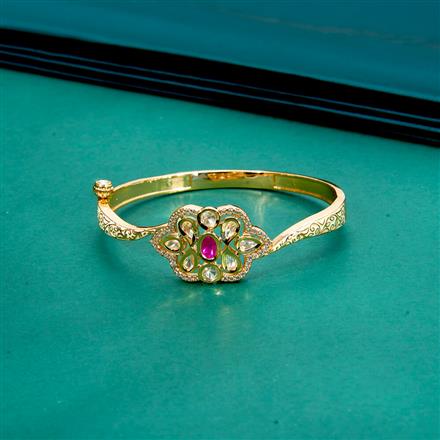 Kundan Meenakari Kada With Rose Gold Plating