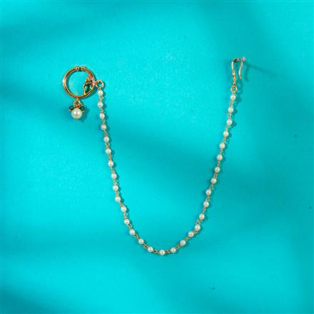 Kundan Pressing Nose Ring With Gold Plating