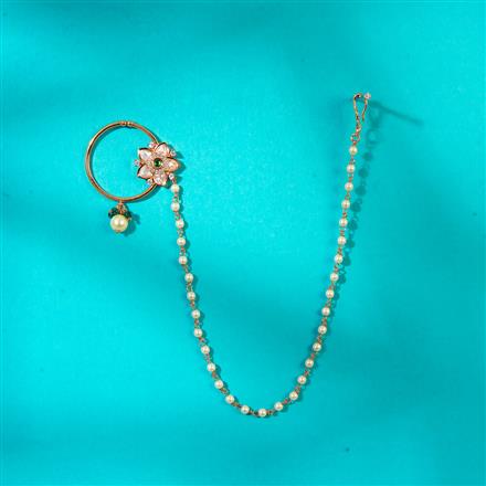 Kundan Pressing Nose Ring With Gold Plating