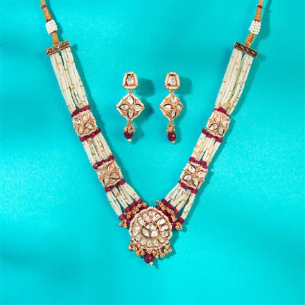 Kundan Moti Necklace With Gold Plating
