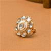 Kundan Adjustable Ring With Rose Gold Plating
