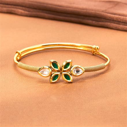 Kundan Adjustable Kada With Gold Plating